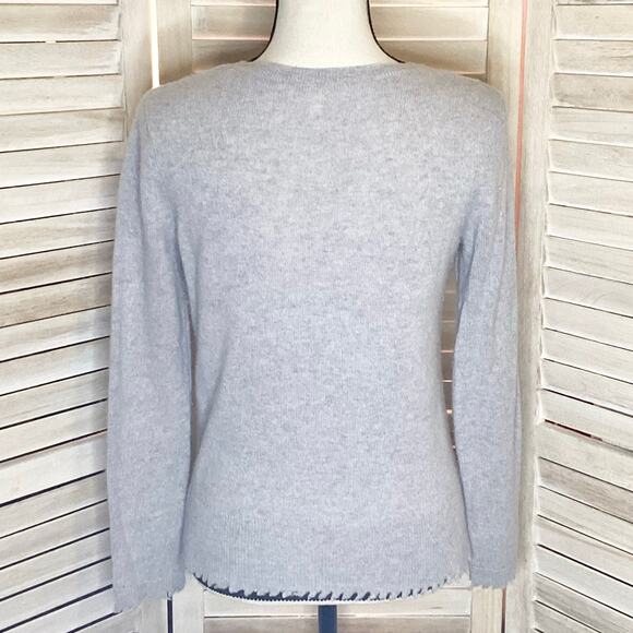 Lisa Todd Heather Gray Zoltar Speaks Fortune Teller 100% Cashmere Sweater S - Picture 4 of 11